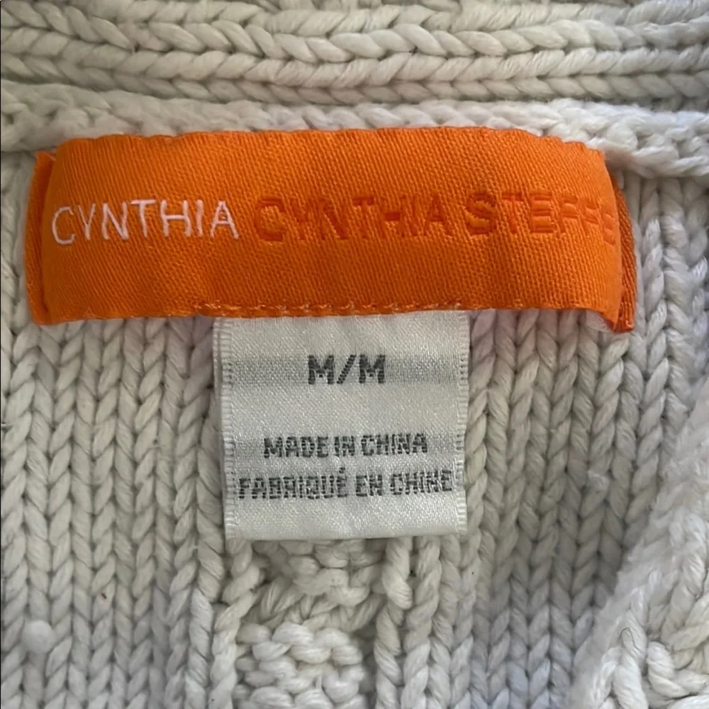 Cynthia Steffe Ivory Cable Knit Sweater Dress Size M Girls